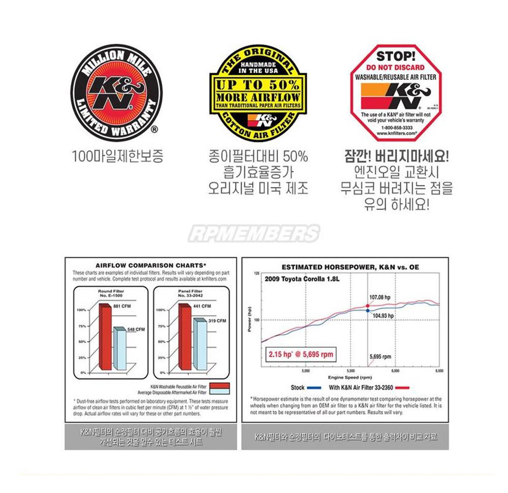 K&N 에어크리너 순정형